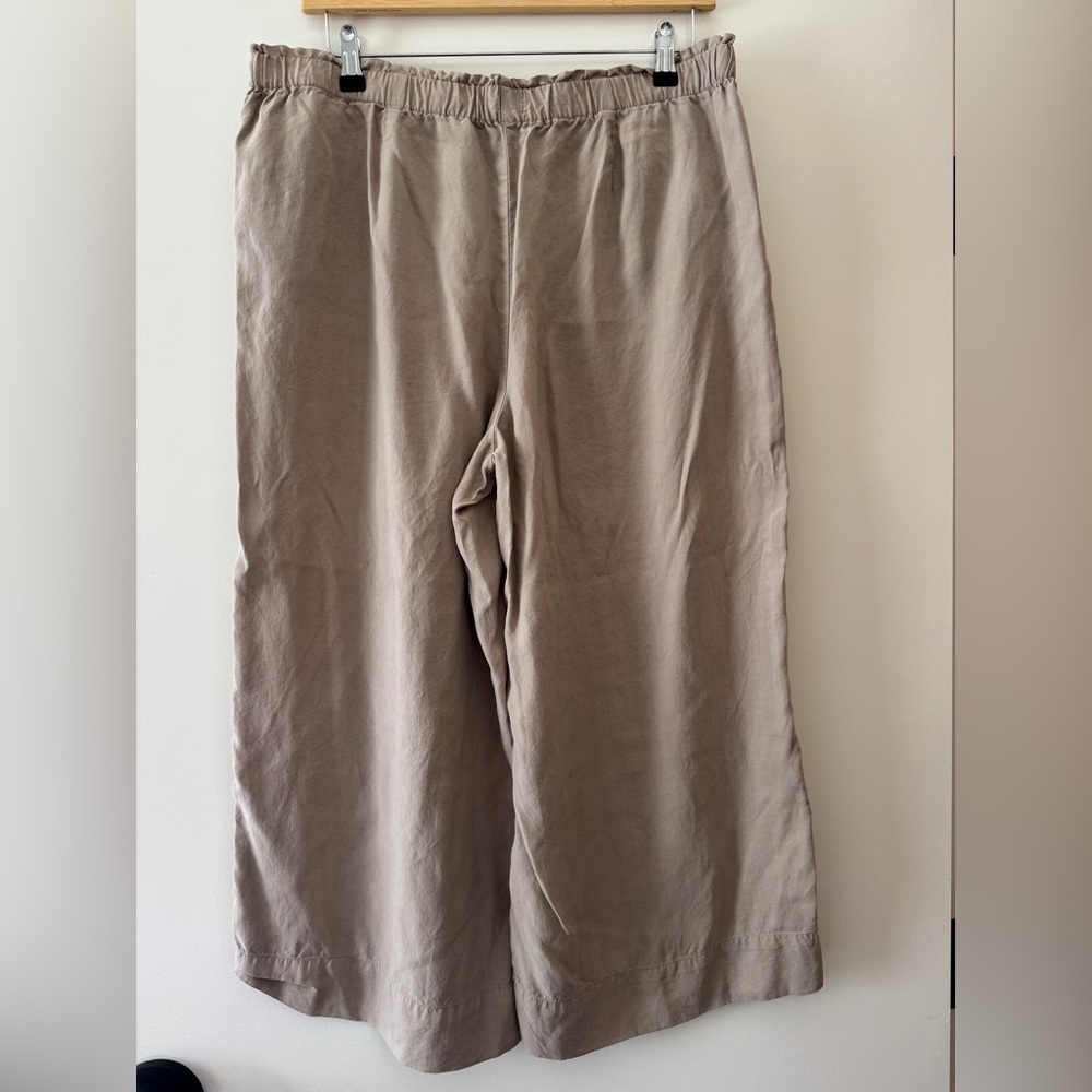J Jill Tencel Beige Wide Leg Crop Pants - Picture 2 of 8